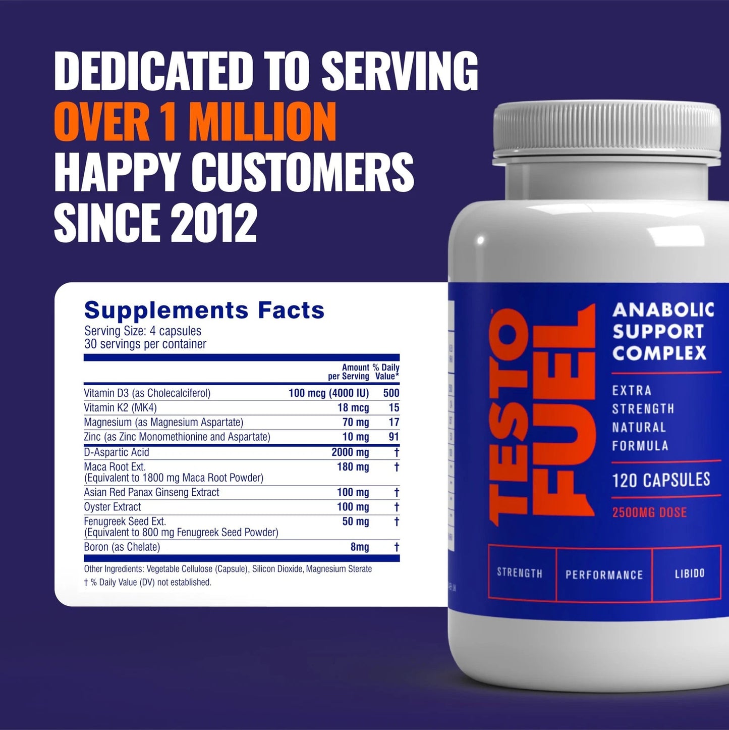 TestoFuel Testosterone Booster – Supports Muscle Growth, Strength & Energy | 120 Pills