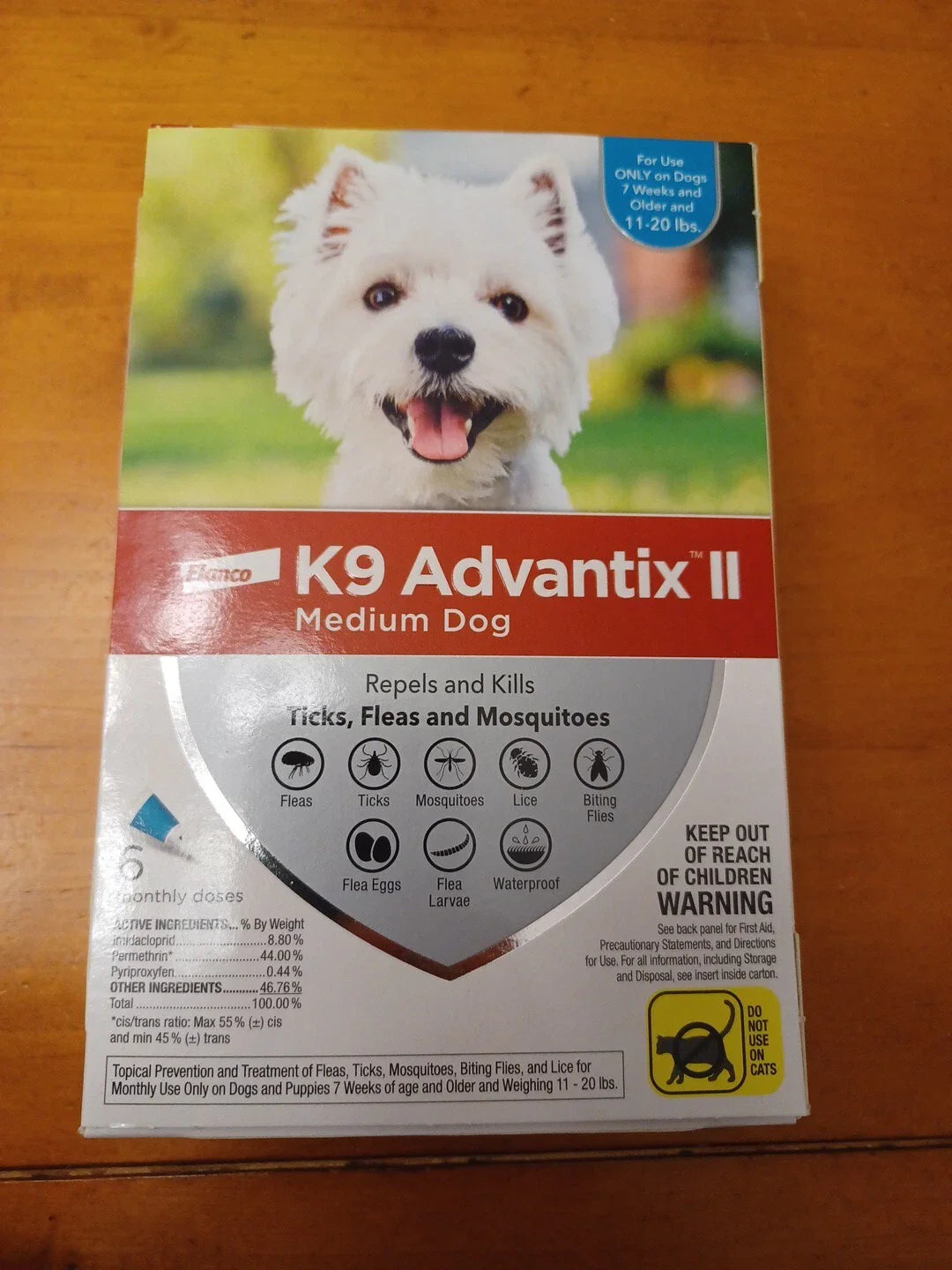Bayer K9 Advantix II Flea & Tick Spot Treatment for Dogs, 11-20 lbs - 6 Pack NEW