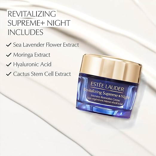 Estée Lauder Revitalizing Supreme+ Night Intensive Restorative Face Cream – Anti-Aging Moisturizer with Hyaluronic Acid – 1.7 oz