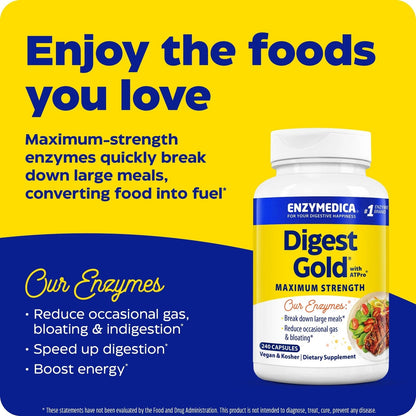 Enzymedica Digest Gold + ATPro – Digestive Support | 120 Count