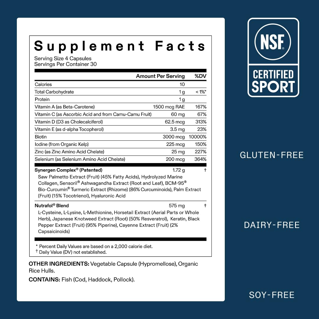 Nutrafol Men Hair Growth – Clinically Tested for Thicker Hair & Scalp Coverage | 1 Month Supply