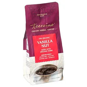 Teeccino Vanilla Nut Chicory Coffee Alternative – Caffeine-Free & Acid-Free Herbal Coffee – 11 oz Ground, Medium Roast