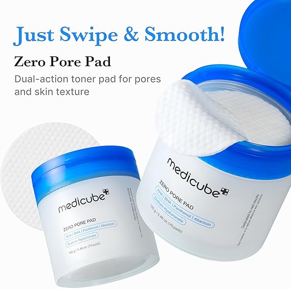 Medicube Zero Pore Pad 2.0 Toner Pads – AHA BHA Exfoliating Facial Pads for Pore Care – 70 Pads