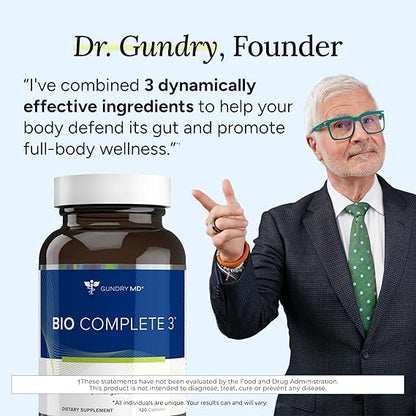 Bio Complete 3 – 3-in-1 Probiotic Supplement for Gut Health & Digestion – 30 Day Supply