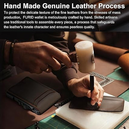 furid Genuine Leather RFID Slim Wallet with Money Clip – Pop-Up Card Holder