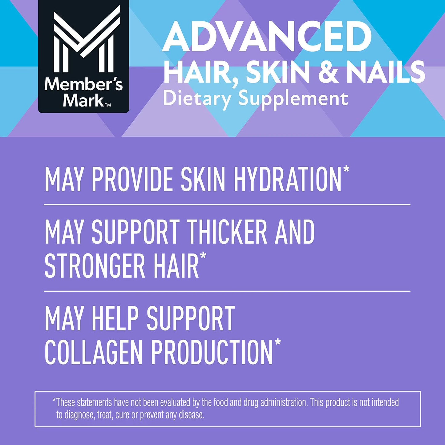 Member's Mark Advanced Hair, Skin & Nails Softgels – Beauty Support Supplement | 120 Count