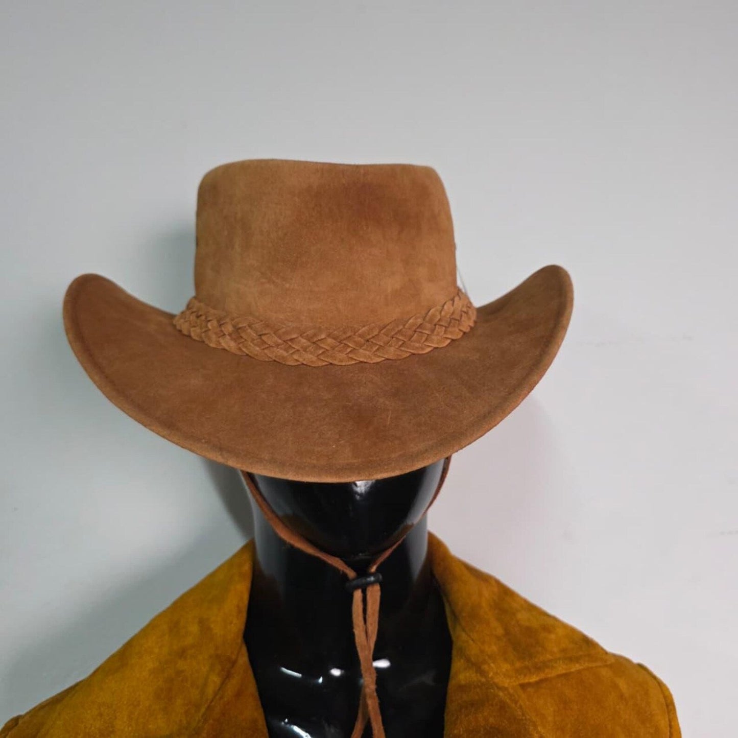 Handmade Tan Suede Cowboy Hat – Western Hat For Men Rustic Outback Style Gift