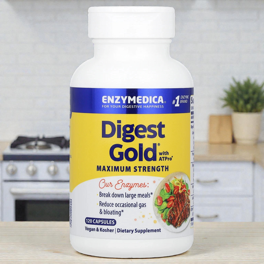 Enzymedica Digest Gold with ATPro 120 Capsules Casein-Free, Dairy-Free,
