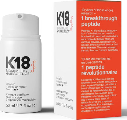 K18 Leave-In Molecular Repair Hair Mask – 1.7 oz Treatment for Damaged Hair