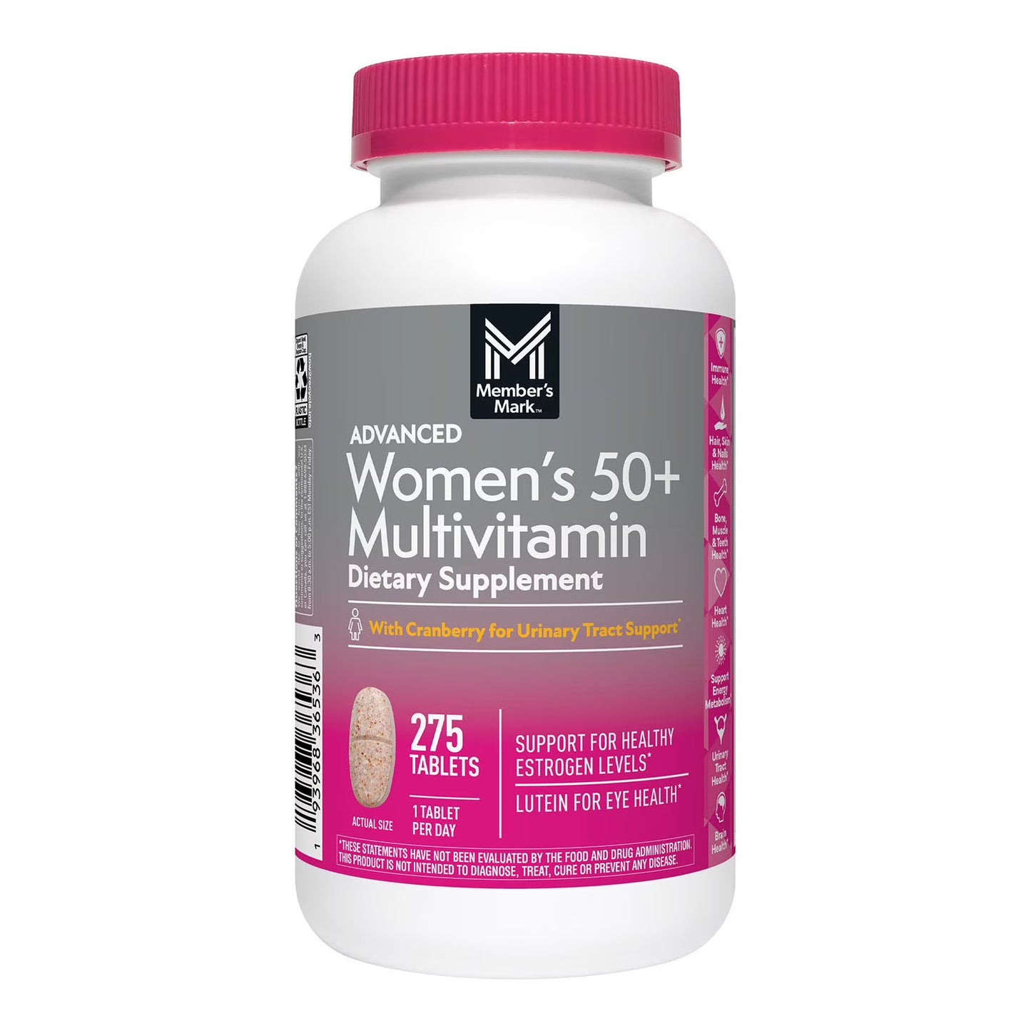 Member's Mark Advanced Women’s 50+ Multivitamin Tablets – Complete Daily Vitamins | 275 Count