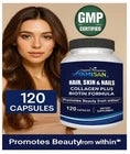 Organic Biotin & Collagen Hair Growth Supplement Hair, Skin, Joints Vitamins 120