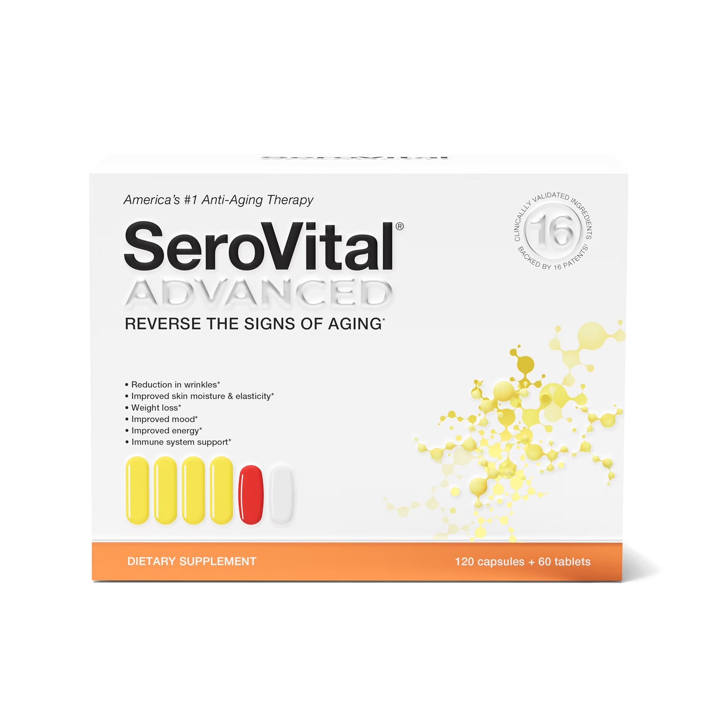 Serovital Advanced Anti-Aging Therapy Supplement – 120 Capsules + 60 Tablets