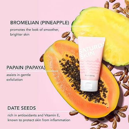 Saturday Skin Rub-A-Dub Refining Peel Gel – Exfoliating Face Wash & Fruit Enzyme Scrub – 2.53 fl oz (75ml)