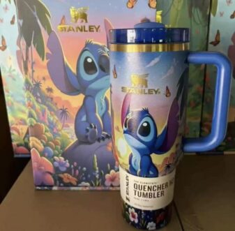 Lilo & Stitch Stanley 40oz Limited Edition Blue Hearts Tumbler with Box – Colorful Insulated Cup