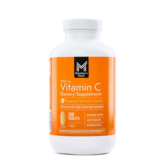 Member's Mark Vitamin C 1000mg with Citrus Bioflavonoids & Rose Hips – 500 Tablets